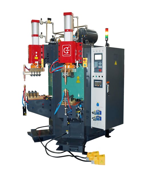 آلة لحام إسقاطي MFDC ذات رأس مزدوج للحام براغي التثبيت للسيارات