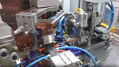 ماكينة القطع واللحام المخصصة 110KVA MFDC للحام أسلاك النحاس المضفرة، DB-110-19003